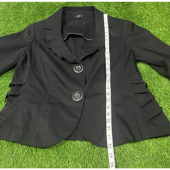 Vex Collection Women's Two-Button 90's Blazer Black Stretch Lightweight 42 - Picture 8 of 9